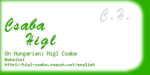 csaba higl business card
